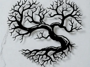 Cadre Mural Arbre de Vie Cœur en Bois Artisanal