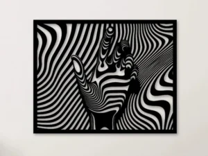 Cadre Mural Main Illusion Optique en Bois Artisanal