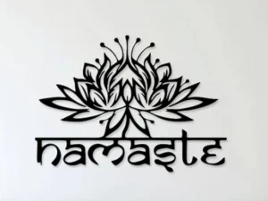 Cadre Mural Namaste Fleur de Lotus en Bois Artisanal
