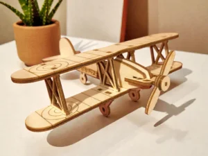 Puzzle 3D Avion Biplan en Bois