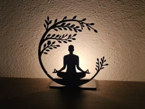 Porte-Bougie Méditation Branches en Bois Artisanal