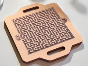 Labyrinthe à Bille Carré Complexe en Bois Artisanal