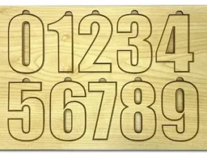Puzzle Chiffres 0-9 en Bois Artisanal
