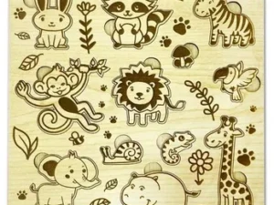 Puzzle Animaux Sauvages Mignons en Bois Artisanal