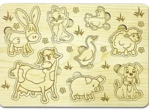 Puzzle Animaux de la Ferme en Bois Artisanal