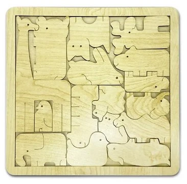 Puzzle Animaux en Bois Artisanal